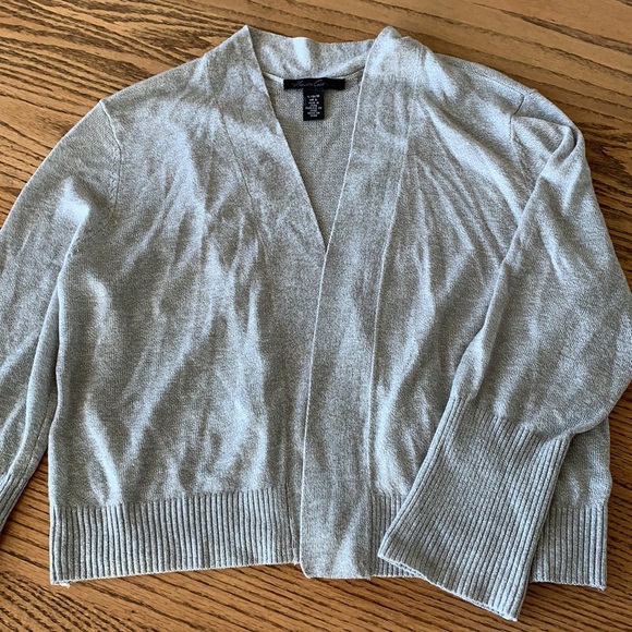 Kenneth Cole Cropped cardigan silver size large - Picture 2 of 6